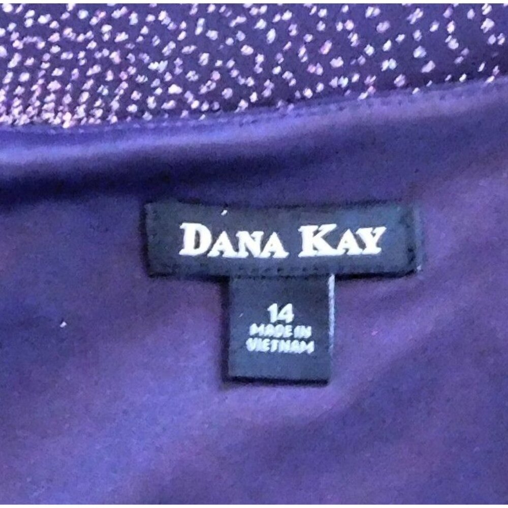 Dana Kay 3-Piece Formal Outfit Womens Size 14 Dark Purple Jacket Tank Skirt - Picture 12 of 14